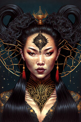 Zodiac Sign Character Illustration of Scorpius, Astrological sign personification, Beautiful Scorpius  girl, Future telling, Horoscope, Alchemy, Spirituality, Occultism 