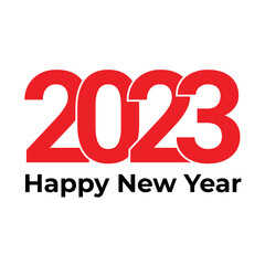 2023 number on white background. 2023 logo text design. Design template Celebration typography poster, banner or greeting card for Happy new year. Vector Illustration