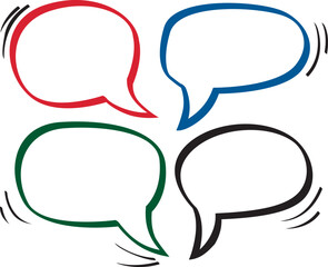 A collection of comic  speech bubbles. comic speech bubbles doodle set