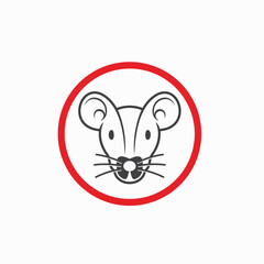 illustration of rat head, vector art.
