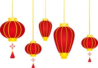 Red and gold chinese lanterns