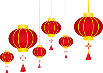 Fototapeta na wymiar Red and gold chinese lanterns