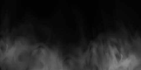 White smoke puff isolated on transparent black background. PNG. Steam explosion special effect. Effective texture of steam, fog, smoke png. Vector.