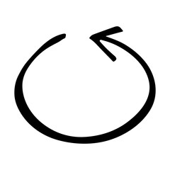 Hand drawn ink arrow illustration in sketch style. Business doodle clipart. Single element for design