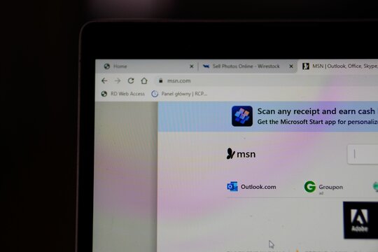 MSN logo on an opened laptop LCD screen.