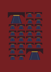  Kunstkarte oder Plakat, mit dem Buchstaben T.