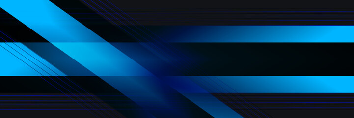 Modern abstract blue black banner background with light multiply and shiny effect vector illustration