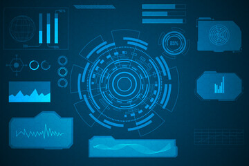 Fototapeta premium abstract technology futuristic concept hud interface hologram elements of digital data and circle 