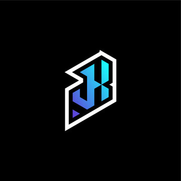JX initial blue and white esport logo and monogram gaming ideas