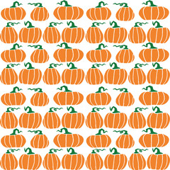 Seamless pattern of colorful pumpkins. Flat style. Vector illustration.
