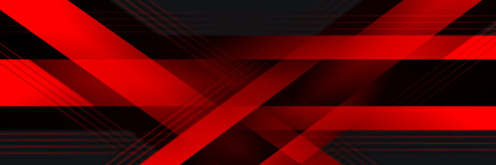 Abstract red wave curve smooth on black design modern background illustration
