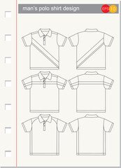 Man's polo shirt design Vector template 