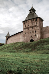 Fototapeta na wymiar Ancient fortress towers of the Russian fortress.