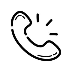 Handset doodle icon. Hand drawn symbol. Vector illustration.
