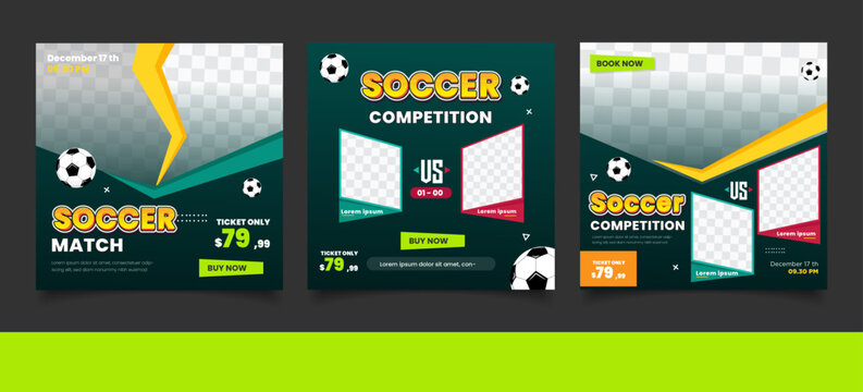 Social Media Post Template For Football Competition