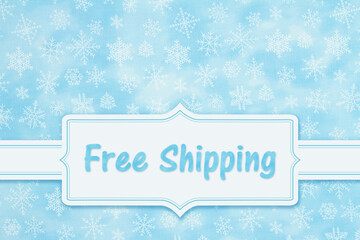 Free Shipping message on winter snowflakes