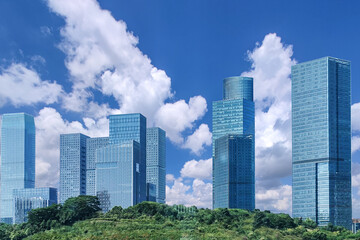 Modern CBD skyscraper complex