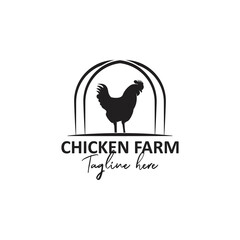 Fototapeta na wymiar chicken icon, vector chicken silhouette, isolated chicken farm logo