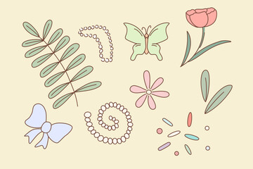 Set of cute stickers vector illustration