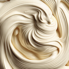 Mayonnaise swirl texture. AI render