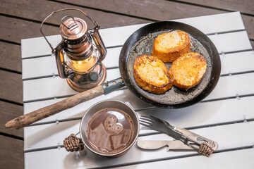  	アウトドア料理　Outdoor lunch at the cottage