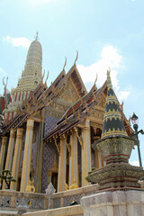 The golden gable in the temple of the Emerald Buddha, Wat Phra Kaew, Bangkok, Thailand