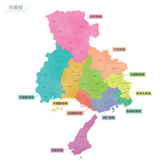 水彩風の地図　兵庫県