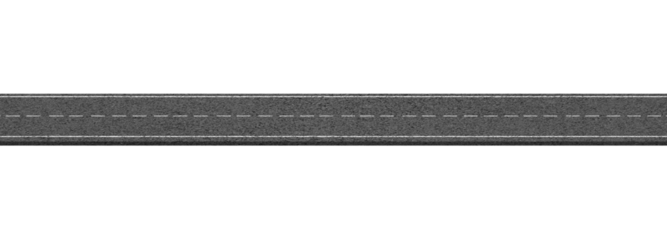 Asphalt road isolated on transparent background, Highway of road lane for transportation or logistics. 