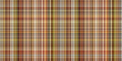 Woodland brown tartan seamless border textile. Tonal autumnal forest plaid with organic texture. banner of orange stripe for rough washi tape.
