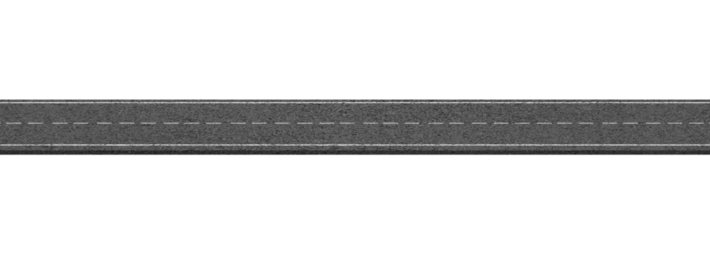 Asphalt road isolated on transparent background, Highway of road lane for transportation or logistics. 