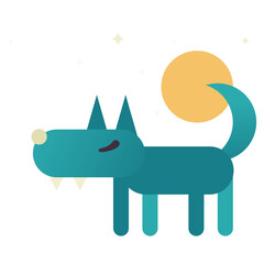 Werewolf flat design style icon