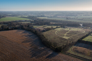 Dereham cemetery and Norfolk landscape as seen from the air.