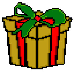pixel art Christmas present box