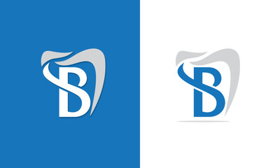 'B' letter creative dental logo design.