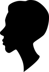 female silhouette in profile. vector on white isolated background. young woman for poster or text. elegant background as well.