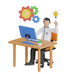 Working Business People 3D Illustration