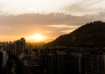 sunset over the city