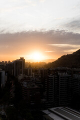 sunset over the city