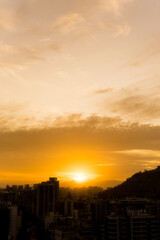 sunset over the city