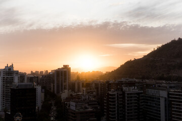 sunset in the city