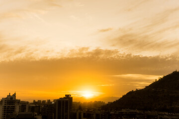 sunset over the city