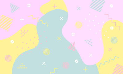 Abstract memphis background. Colorful pattern from geometric shapes in Memphis 80s-90s style.