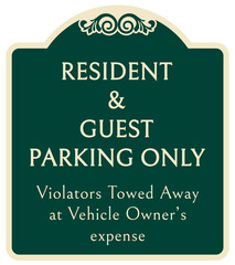 Decorative parking sign guest parking only