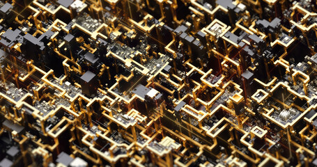 abstract high-tech and science concept. Computer technologies, artificial intelligence (AI) and machine learning design.