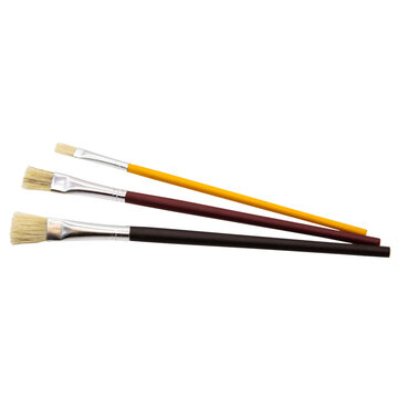 three paintbrushes or art brushes