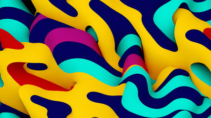 Fototapeta na wymiar Seamless tiling abstract colorful background. repeating pattern of colorful shapes that swirl and flow together. dynamic background would make an excellent addition to any website or design project