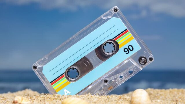 Cassette tape on beach
