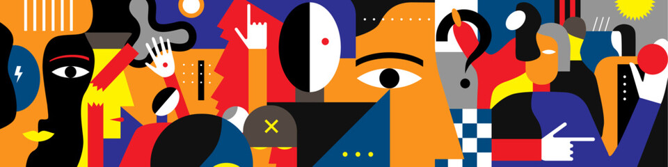 modern people, problems psychology - abstract vector illustration 