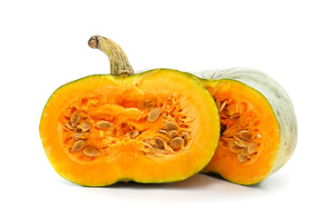 One cut pumpkin.