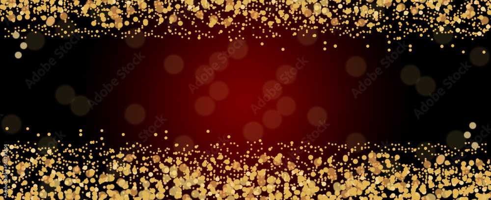Poster dark red or maroon color abstract background with falling particles. blank background for new year c